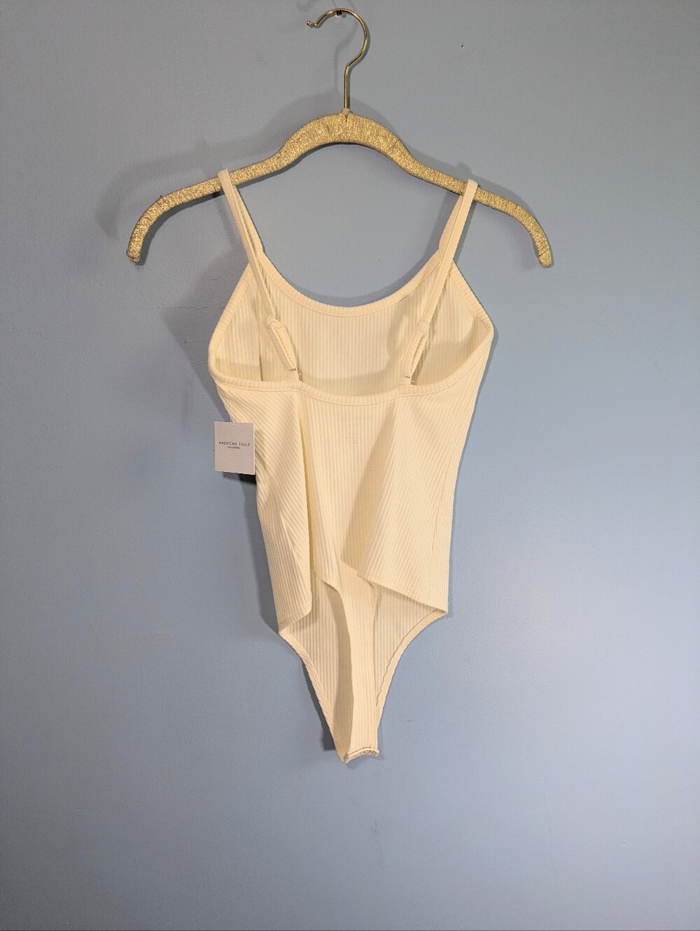 AEO Cream Ribbed Bodysuit - Picture 2 of 4